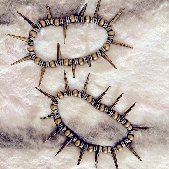 Silver gold plated beads & spikes bracelets (2008) - Picture 1 of 2